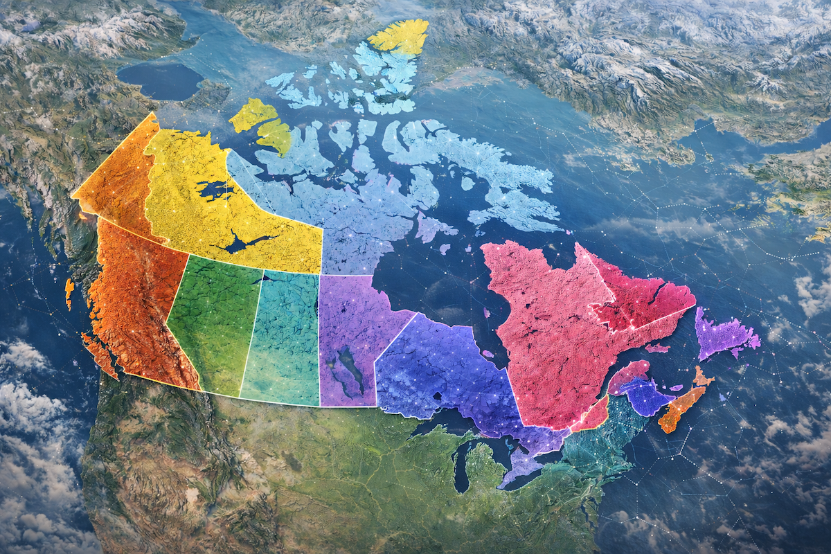 Map view representing ClaimsPro claim portfolios across Canada