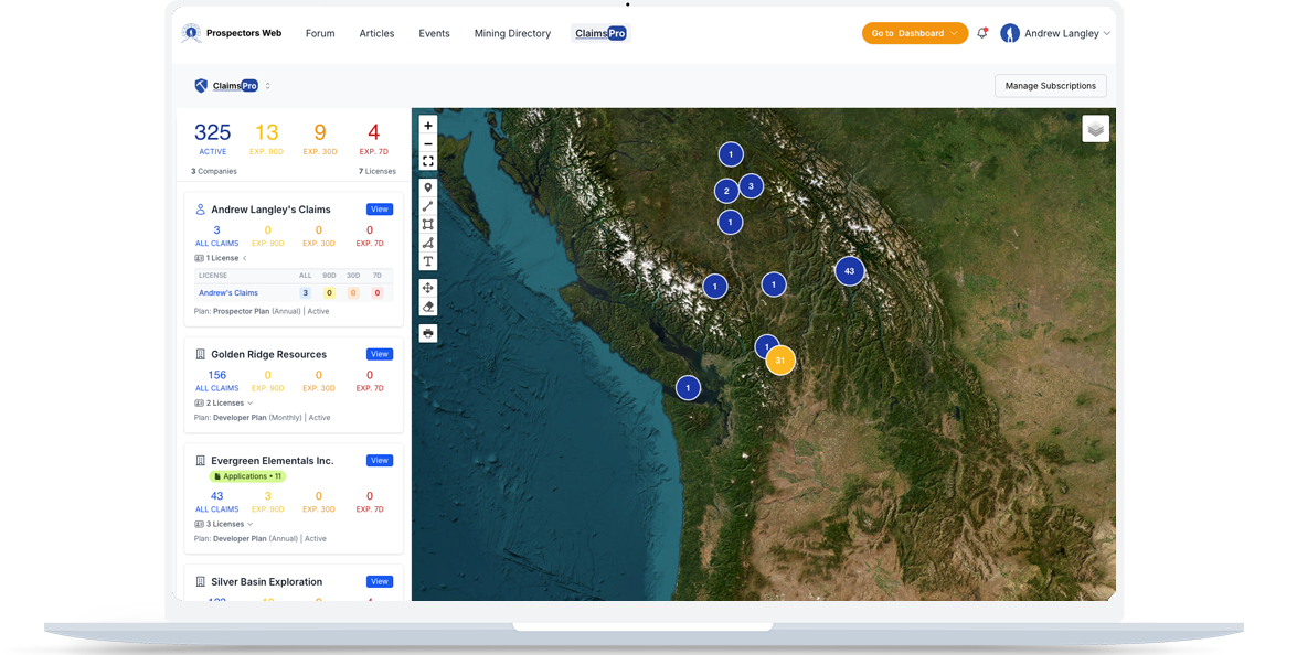 ClaimsPro claim portfolio displayed on a laptop